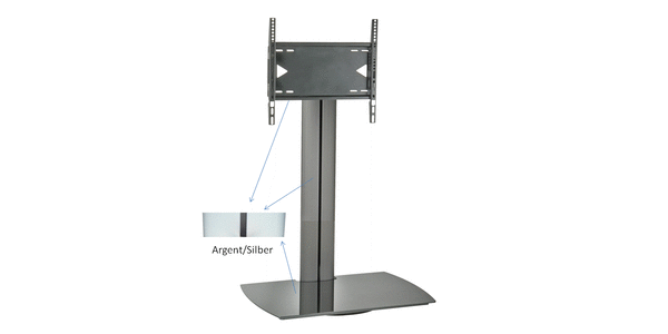 Meuble TV Audioraq Linea 800 L-LCD-SI/GM, Argent