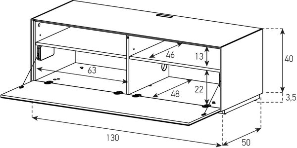 Meuble TV Sonorous Elements EX10-F-2 Abattant