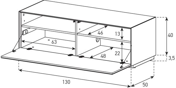 Meuble TV Sonorous Elements EX12-F-2 Abattant