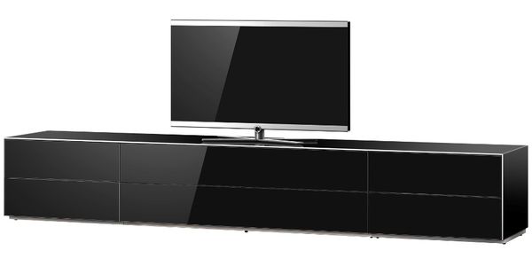 Sonorous Sideboard EX260-BLK-FD-2, Verre Noir 260cm