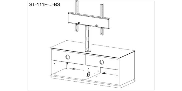 Meuble TV Sonorous Lowboard Studio sta110f-wht-wnt-bs Noyer- Blanc, Abattant