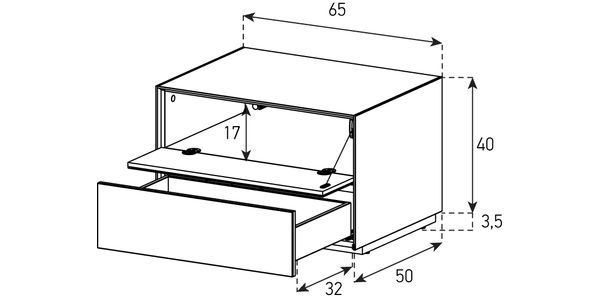 Meuble TV Sonorous Elements EX20-FD-2 Abattant / Tiroir