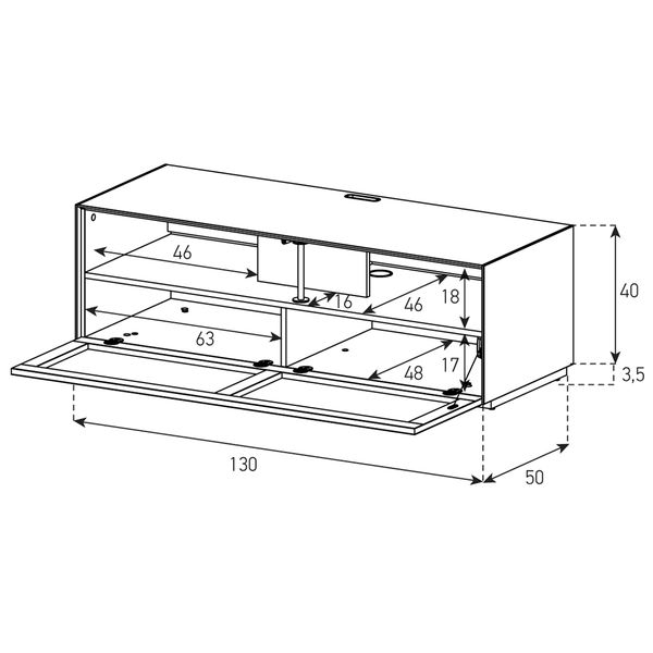 Meuble TV Sonorous Elements EX10-TS-2 Abattant en tissu Acoustic