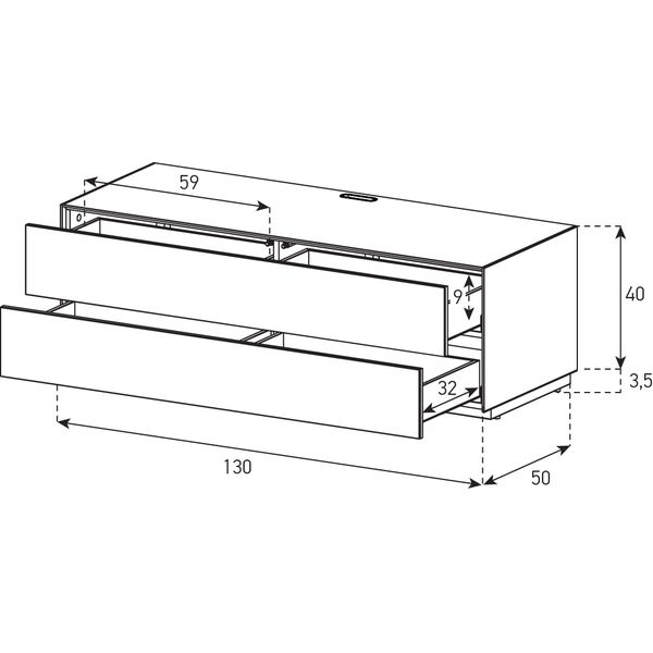 Meuble TV Sonorous Elements EX10-DD-2 Tiroir