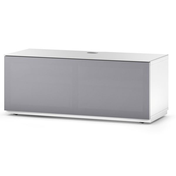 Meuble TV Sonorous Lowboard Studio sta110t-wht-gry-bs Blanc avec façade en tissu Gri Acoustique