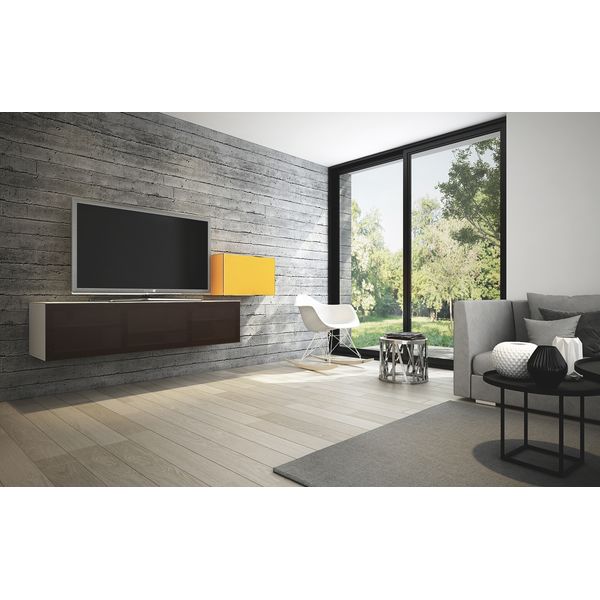 Meuble TV Mural Sonorous Studio STA160T-WL, L=165 cm, Tissu Acoustique