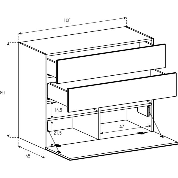 Buffet / Sideboard Sonorous Elements SB10084, H=80cm