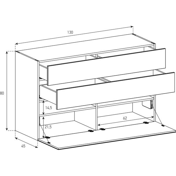 Buffet / Sideboard Sonorous Elements SB13083, H=80cm