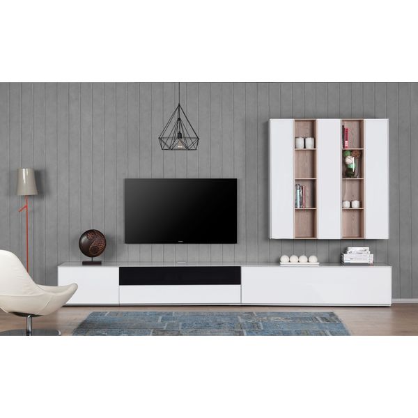 Sonorous Meuble TV PL 2335-GRP-SLV, Pied Gris avec support TV Pivotant