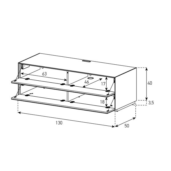 Meuble TV Sonorous Elements EX10-FF-2, avec Abattants