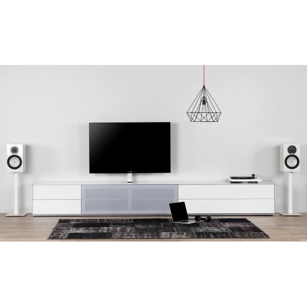 Sonorous Meuble TV PL 2335-GRP-SLV, Pied Gris avec support TV Pivotant