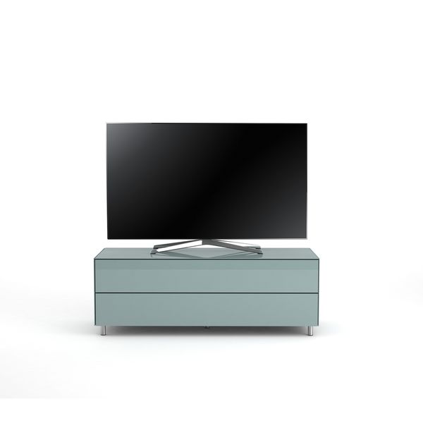 Meuble TV Design 130 cm Epure SINGLE TIDY L Verre Bleu Nordic