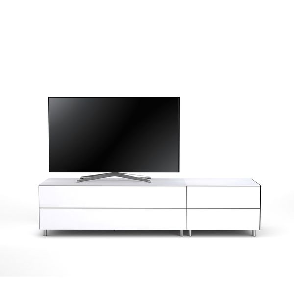 Meuble TV Design 195 cm Epure LOFT K1 Verre Blanc Mat Satiné
