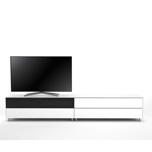 Meuble TV Design 260 cm Epure LOFT SOUND K2 Verre Blanc