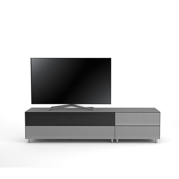 Meuble TV Design 195 cm Epure LOFT SOUND K1 Verre Graphite Mat Satiné
