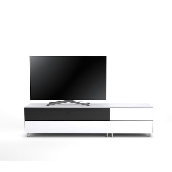 TV Lowboard Epure LOFT SOUND K1 Weissglas Satiniertes