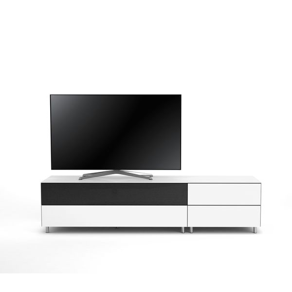 Meuble TV Design 195 cm Epure LOFT SOUND K1 Verre Blanc