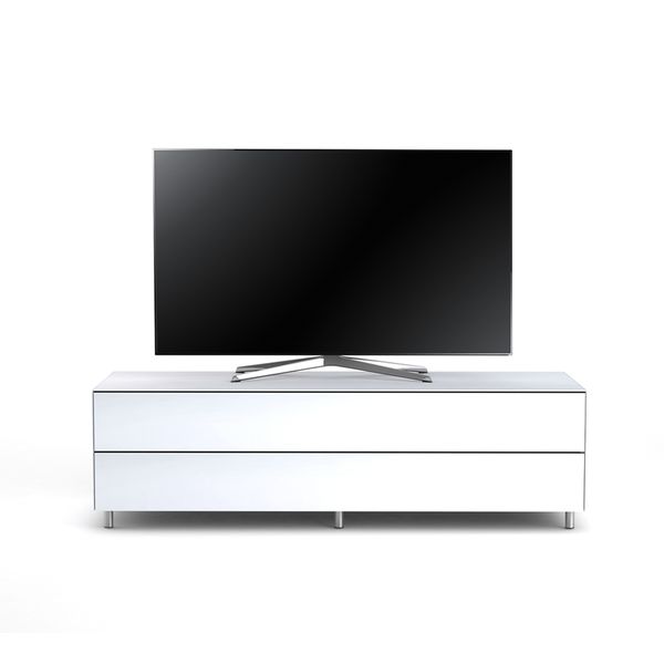 TV Lowboard Epure SINGLE TIDY XL Weissglas Satiniertes
