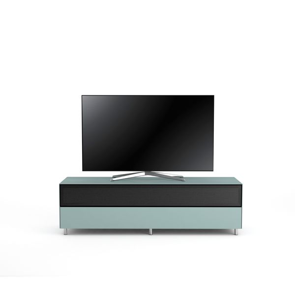 Meuble TV Design 160 cm Epure SINGLE SOUND XL Verre Bleu Nordic