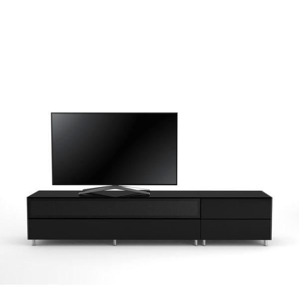 Meuble TV Design 225 cm Epure LOFT SOUND K3 Verre Noir