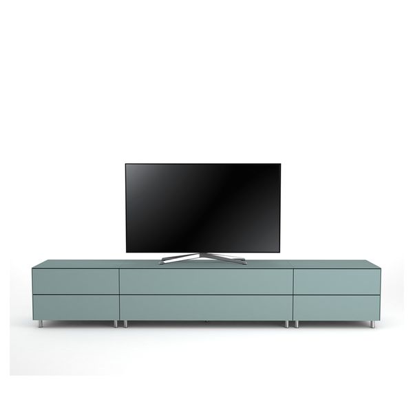 Meuble TV Design 260 cm Epure SALON K1 Verre Bleu Nordic Mat Satiné
