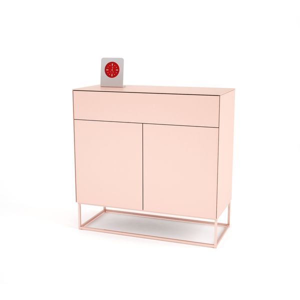 Commode glas rosa