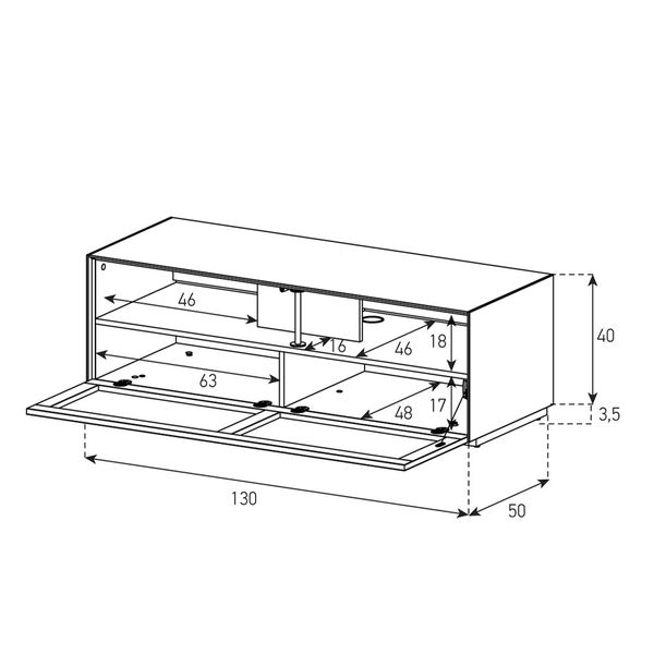 Meuble TV Sonorous Elements EX12-TS-2 Abattant tissu acoustique