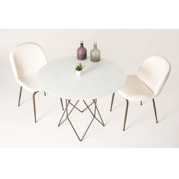 Table de Salle à Manger ALICE, Verre Matte, Rond 120 cm