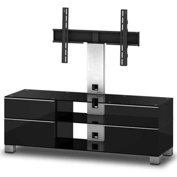 Meuble TV Sonorous md8240-B-INX-BLK Noir Laqué avec support