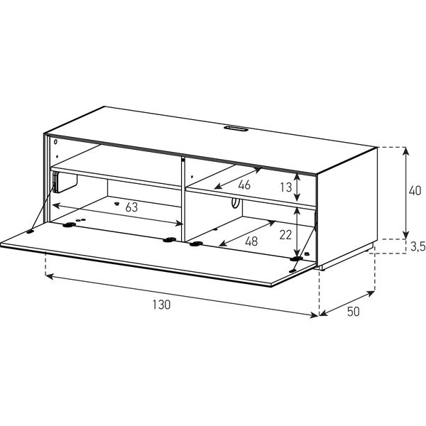 Meuble TV Sonorous Elements EX10-F-2 Abattant