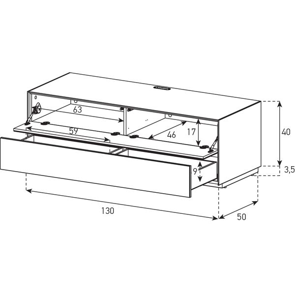 Meuble TV Sonorous Elements EX10-FD-2 Abattant / Tiroir