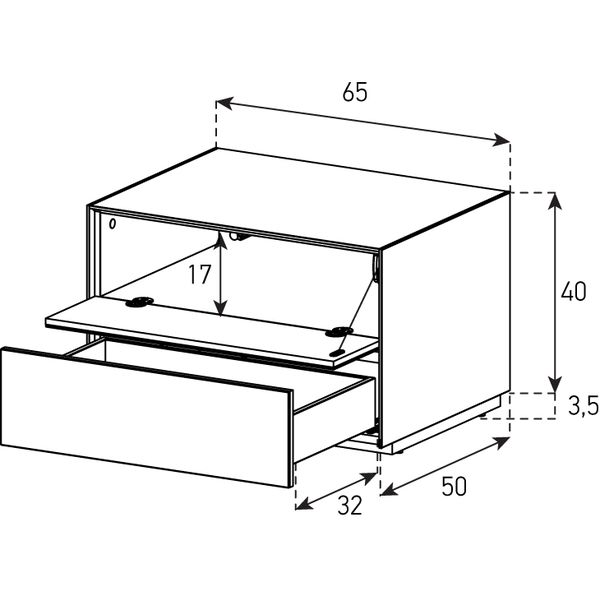 Meuble TV Sonorous Elements EX20-FD-2 Abattant / Tiroir