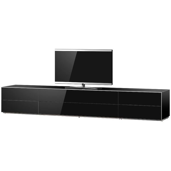 Sonorous Sideboard EX260-BLK-FD-2, Verre Noir 260cm