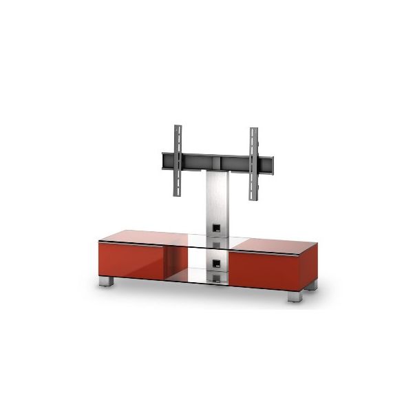 Meuble TV Sonorous md8140-c-inx-red Verre Claire Rouge laqué avec support